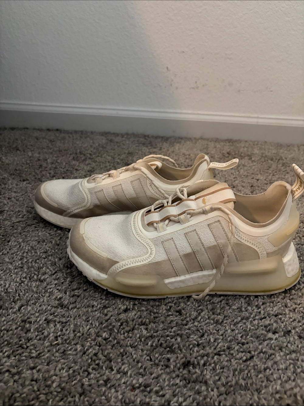 adidas Beige and Cream Lightweight Trainer Sneakers